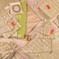 Saanjh Collection - 5-Piece Set: Saree Cover, Favor Potlis, Jewelry Organizer with Detachable Pouches, Coin Pouch, Money Envelope in Pastel Pista Green