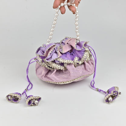 Banaavat Essence Handi-Inspired Silk Potli – Pearl Handle & Handcrafted Tassel