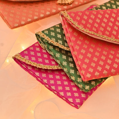 Banaavat Essence Minimal Brocade Envelope – Foam Padded (7.5"x4.5")