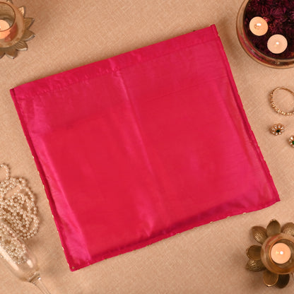 Banaavat Essence Trousseau Saree Cover – Transparent Front & Dupion Silk Back (40x40 cm)