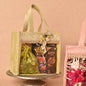 Banaavat Essence Dupion Silk Room Hamper – Transparent Front & Handcrafted Flower (9"x8.5"x5.5")