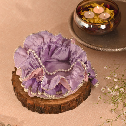 Banaavat Essence Handi-Inspired Silk Potli – Pearl Handle & Handcrafted Tassel